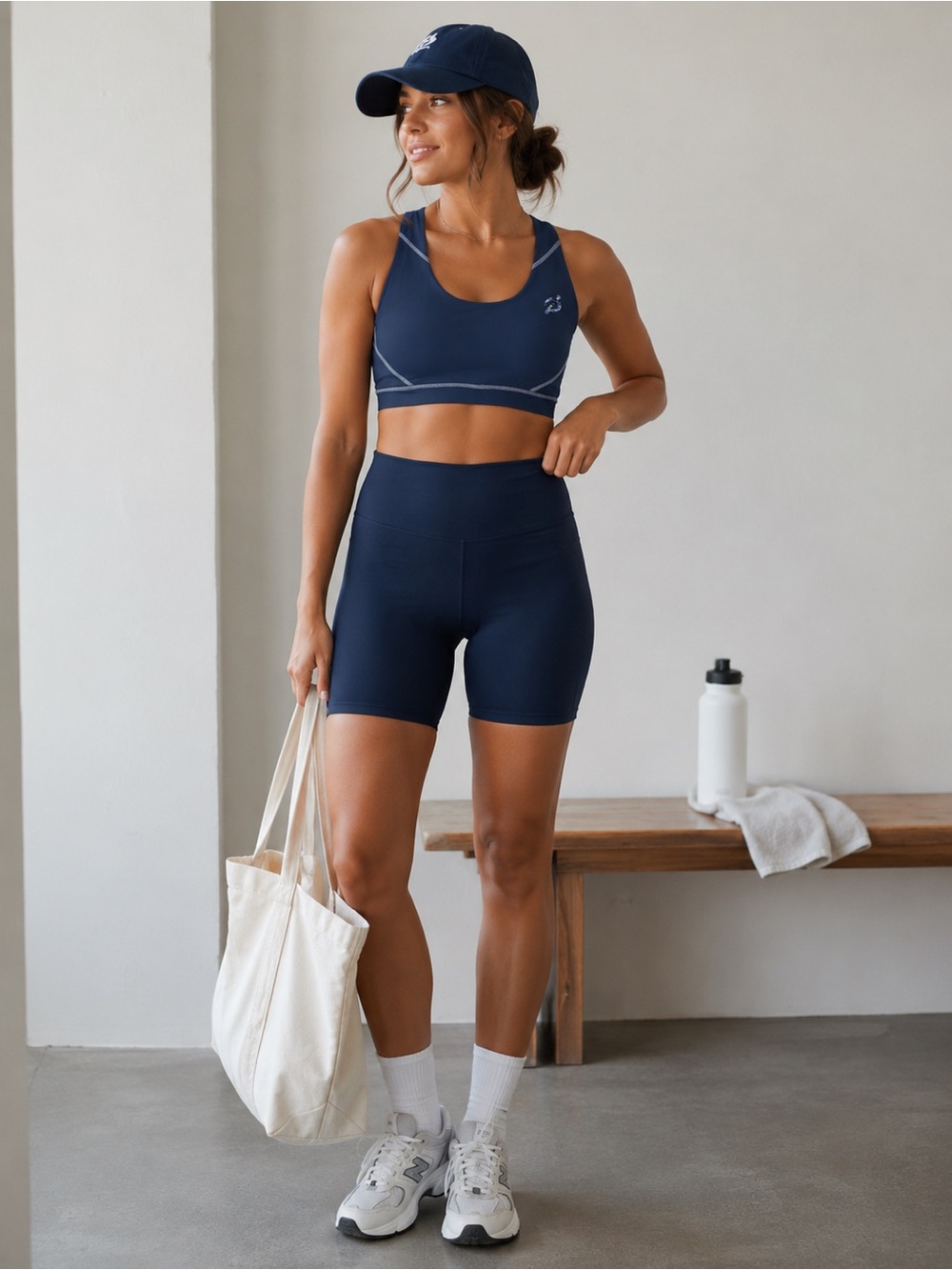 Peloton Sports Bra Move Mission Strappy Blue 1X Running Spin Athletic Athleisure